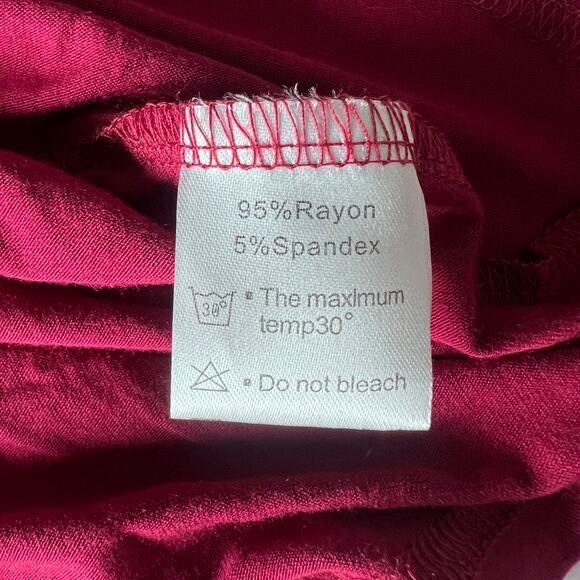 WEACZZY Women Sleeveless Midi Dress Sz L Burgundy Adjustable Straps Rayon Blend - Picture 4 of 6